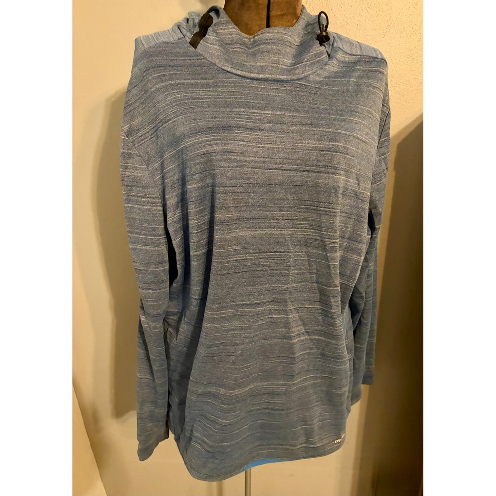 Tek Gear DryTek Men's Blue Heathered Hoodie Long Sleeve Pullover‎ Size XL